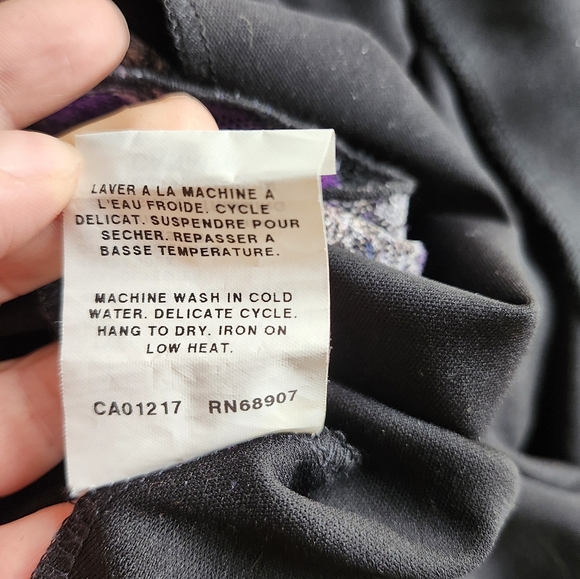 Le Château Strapless Ruched Purple Floral Mesh A-line Dress - Picture 6 of 7